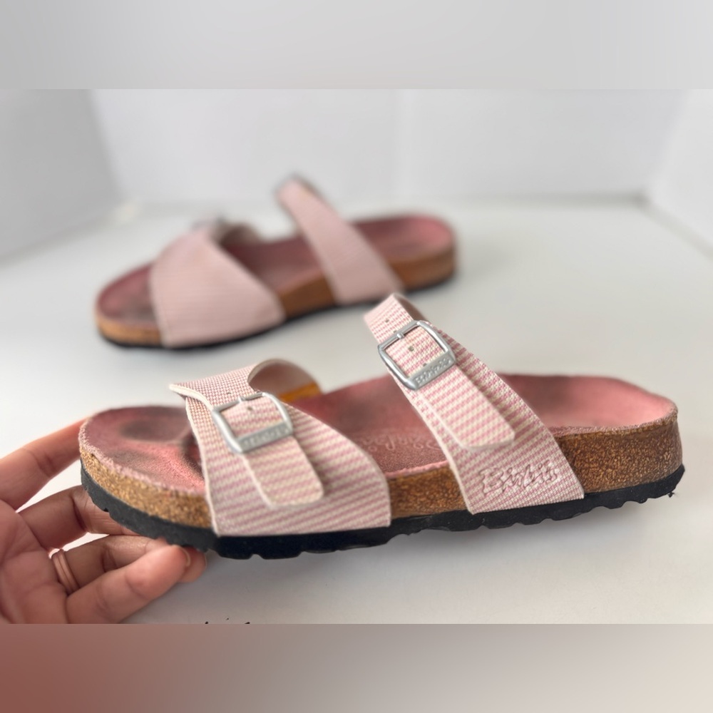 Birkenstock Birki’s Aziza Striped Buckle Slip On Sandals Shoes Size 36